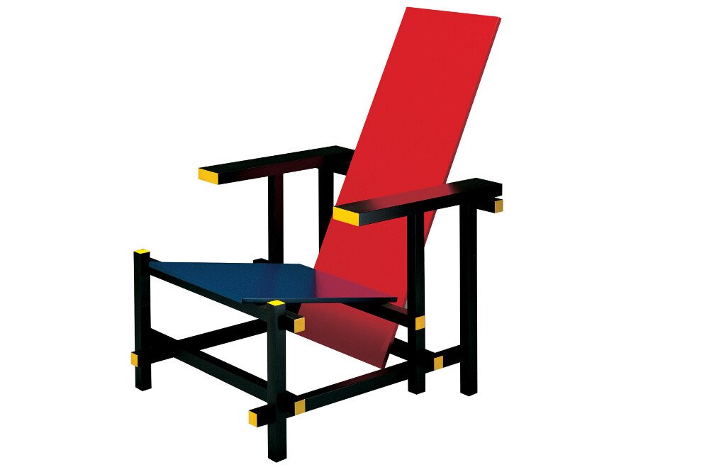 vroegrijp Gelach Monteur Cassina Red and Blue stoel (B2B) - De Projectinrichter