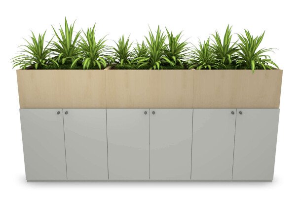 COwerk StackR sideboard lockerwall wit met planten