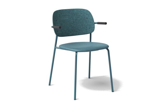 De Vorm Hale Stack Chair Armrests upholstery PS01 turqouise