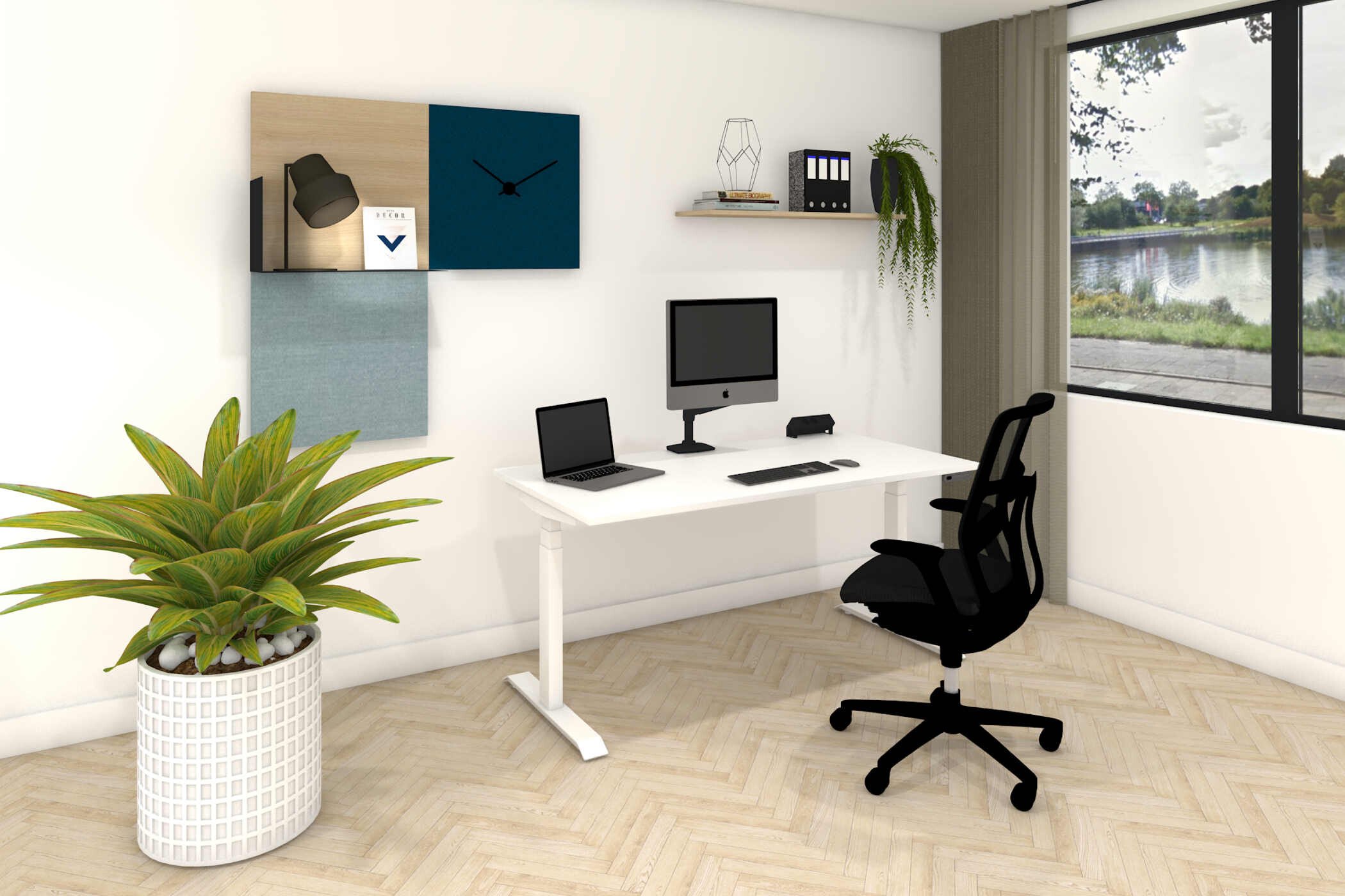 Presto R Duo - Zit Sta bureau - 120x80 - Wit - Zwart frame - BEUK Meubels Presto R Duo - Zit Sta bureau - 120x80 - Wit - Zwart frame - BEUK Meubels
