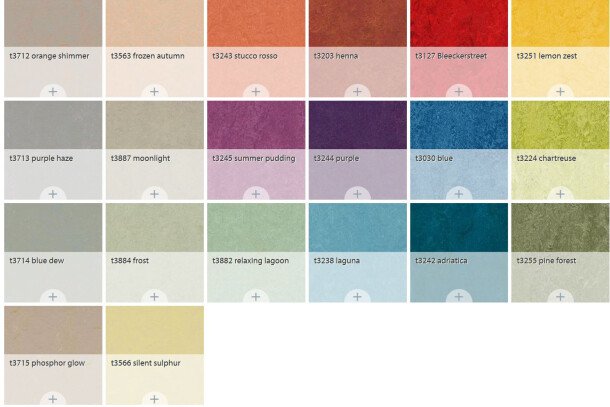 Forbo Marmoleum Modular Colour vloertegel kleuren