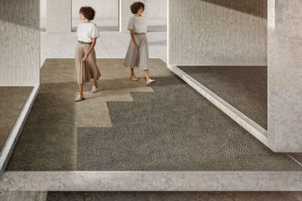Interface Step Aside Jet Walk the Aisle Carbon modulaire vloerbedekking