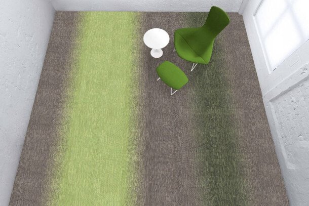 Milliken Laylines Transitions tapijttegels groen grijs