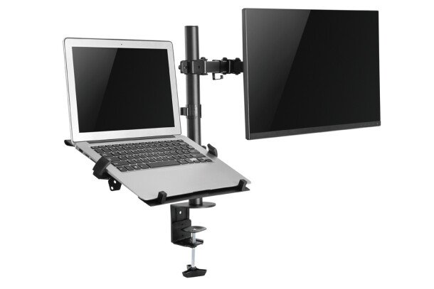 NewStar FPMA D550 Notebook monitorarm met laptop en monitor