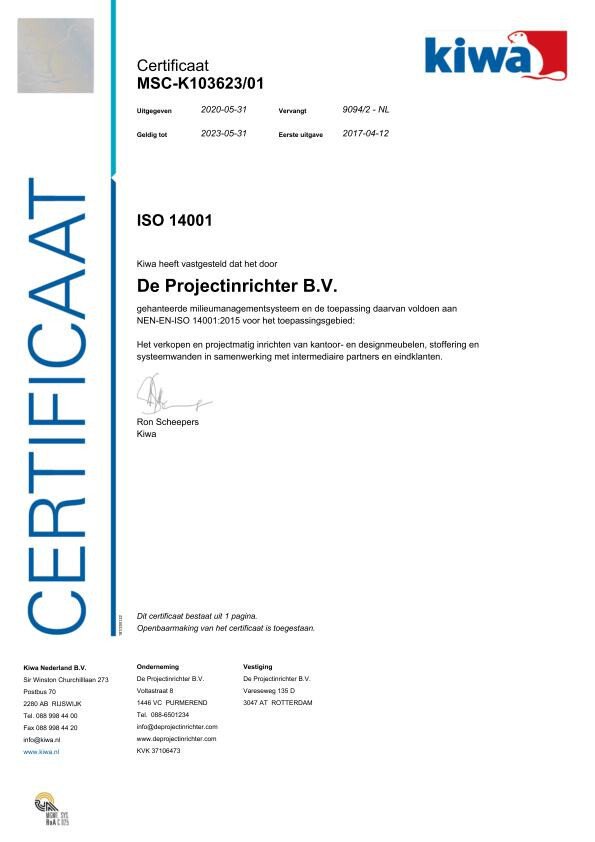 Nieuws ISO 14001 certificaat