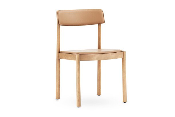 Normann Copenhagen Timb Chair hout gestoffeerd leer