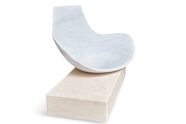 Offecct Babled fauteuil wit Carrara  marmer