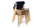 Planq Ubu Chair Oak Denim opgestapelde stoelen