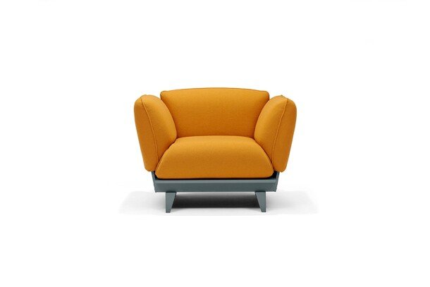 Red Stitch float fauteuil oranje grijs