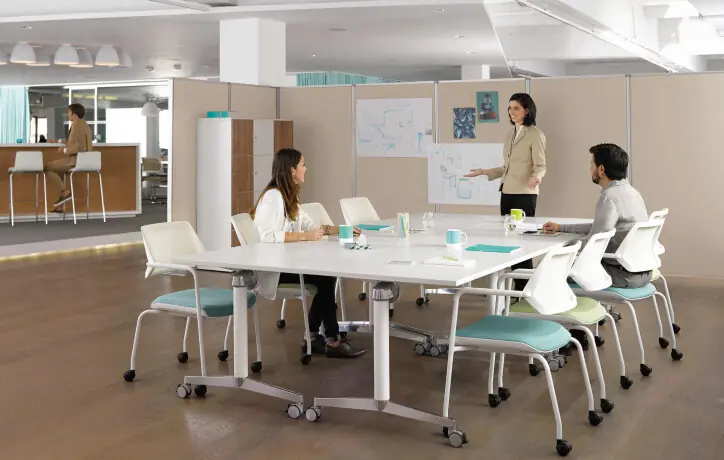 Steelcase FlipTop Twin klaptafel opstelling